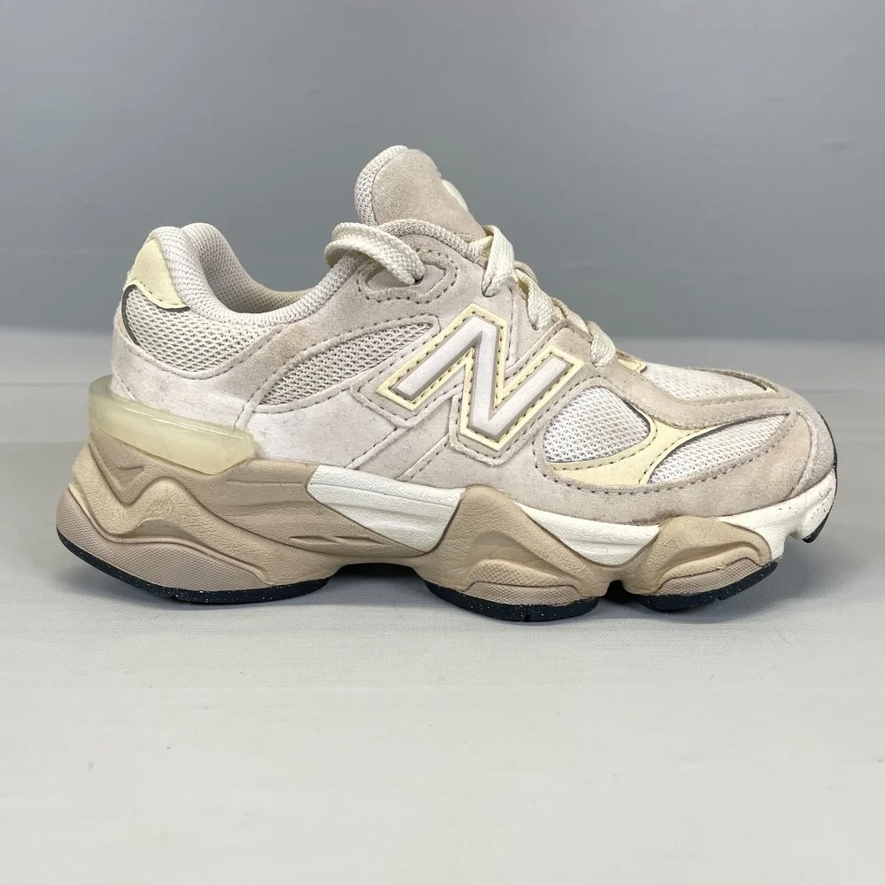 New Balance 9060 Sneakers Small Kids Size 12 Beige Gray Suede Mesh Casual Shoes